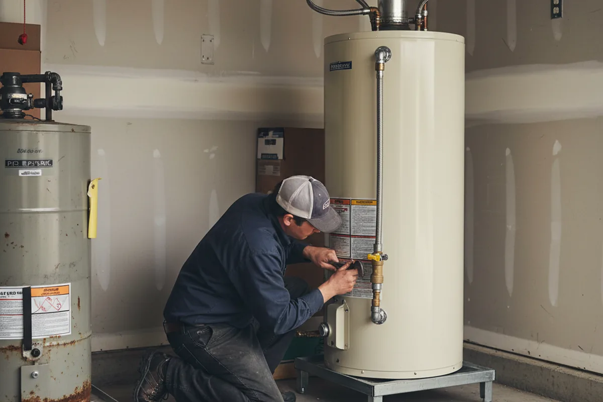Water heater and shutoff valve replacement in Elmer